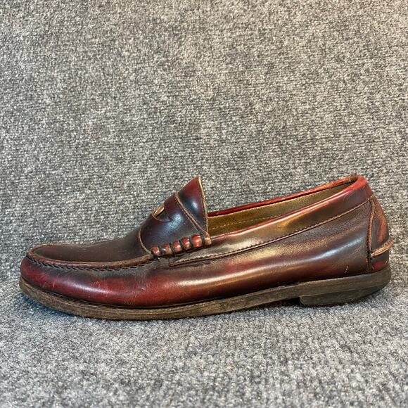 Johnston & Murphy Mens 10.5 Wide Burgundy Leather Penny Loafers Dress Shoes main image 6